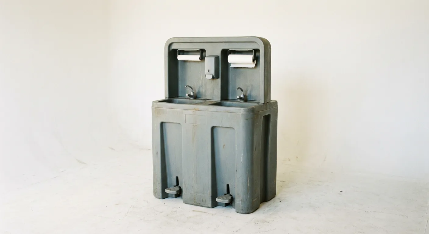 Portable hand wash station unit technical view in Denver, CO