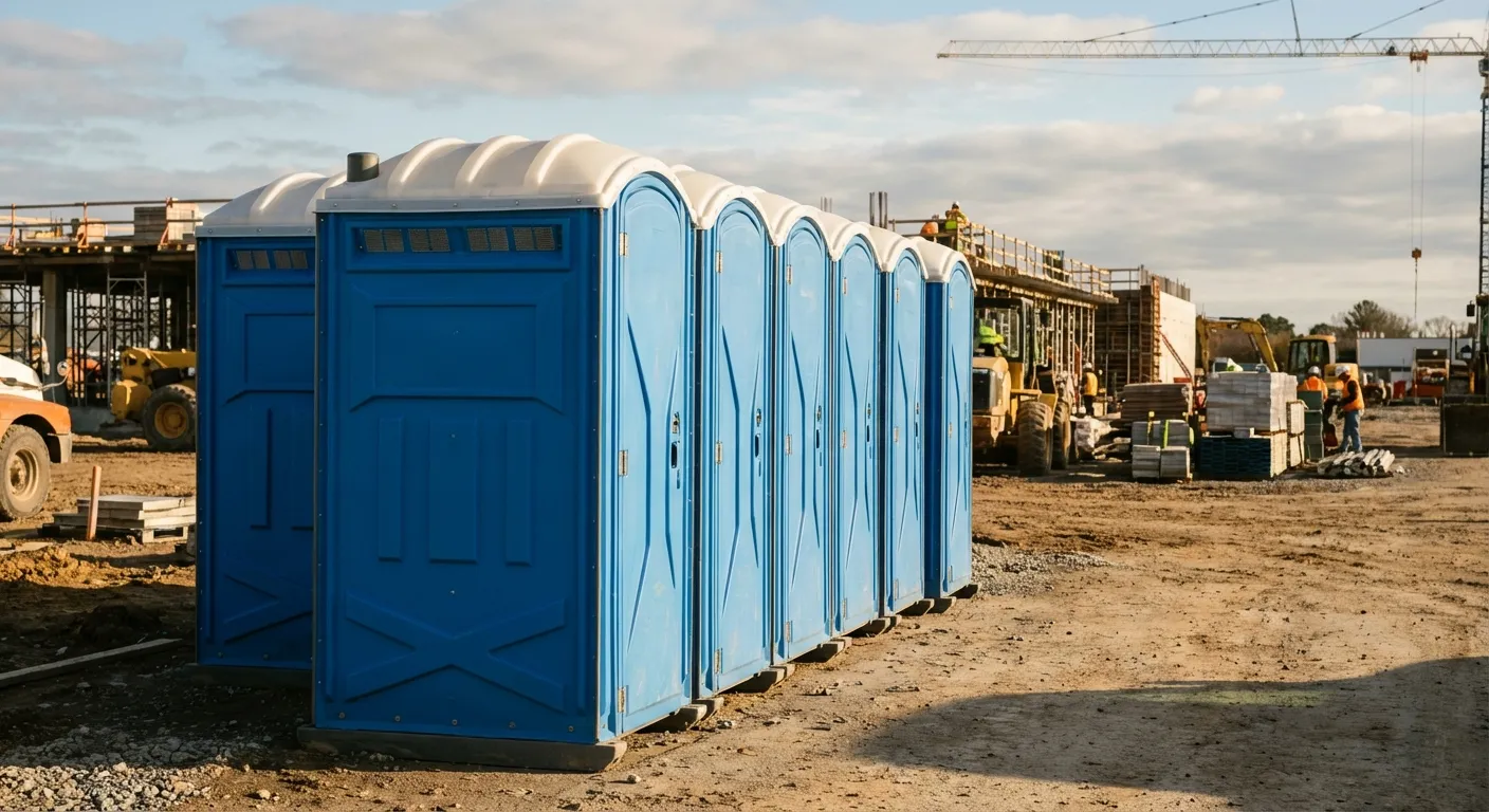 Luxury restroom trailer rental background in Denver, CO