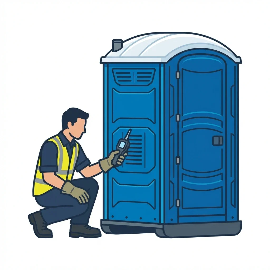 Infographic detailing causes of portable toilet odors in Denver, CO